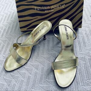 Tiziana Porta metallic gold heeled sandals
